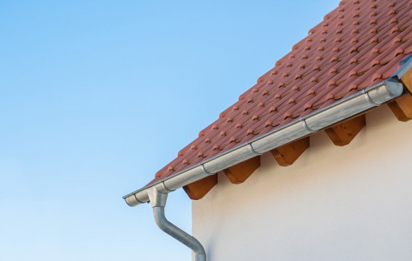 Clean tile roof and gutter detail